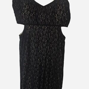 Bebe black lace dress with cutout detail size XL